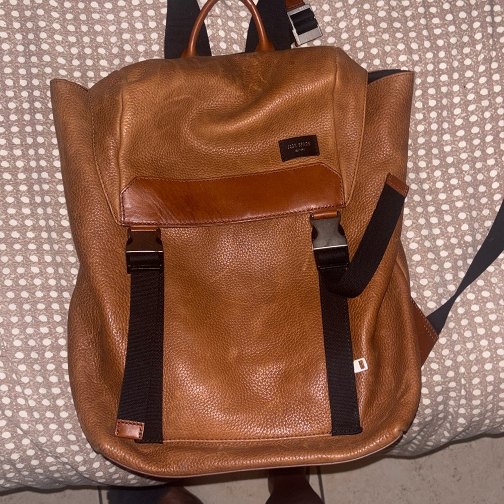 Jack spade leather backpackk